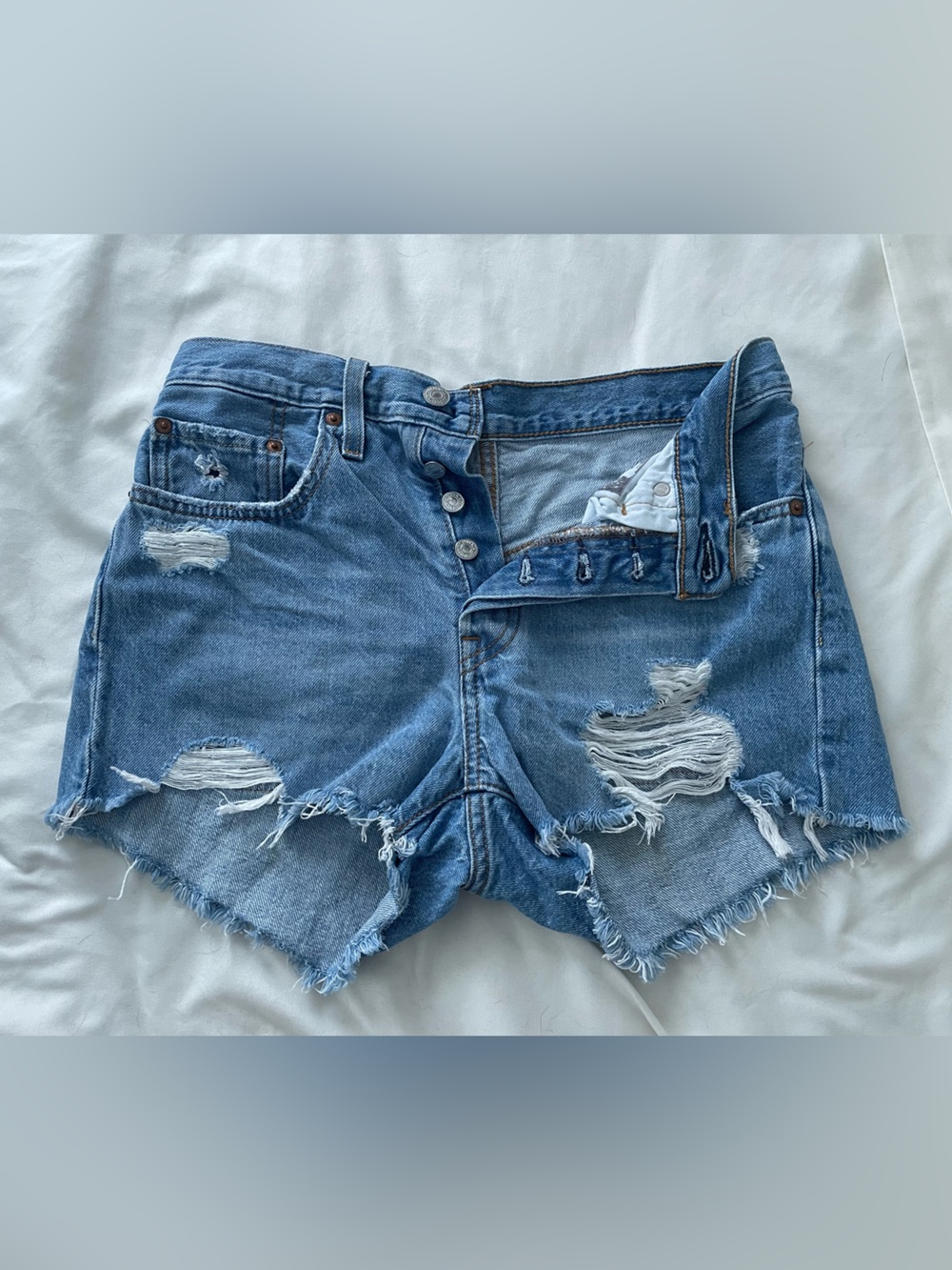 Levi Distressed Denim Shorts